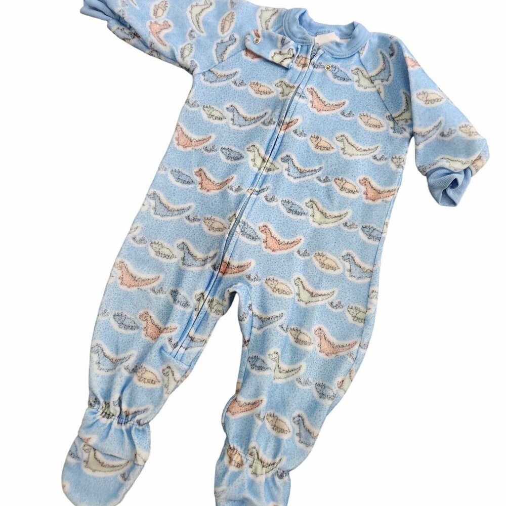Vintage Carters Dinosaur 1990s One Piece Footsie Pajamas